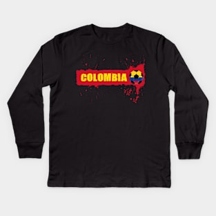 Colombia Soccer Colombia Futbol Football Colombian soccer Flag Jersey Kids Long Sleeve T-Shirt